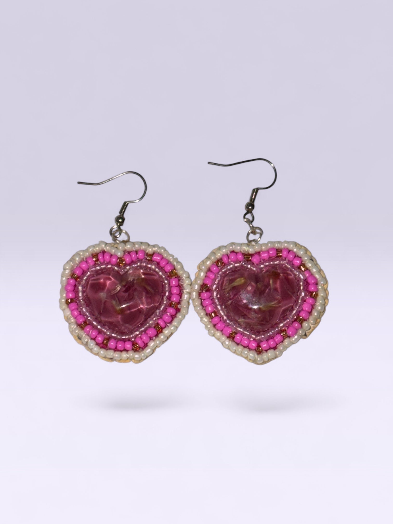 ✨ Pink heart earrings